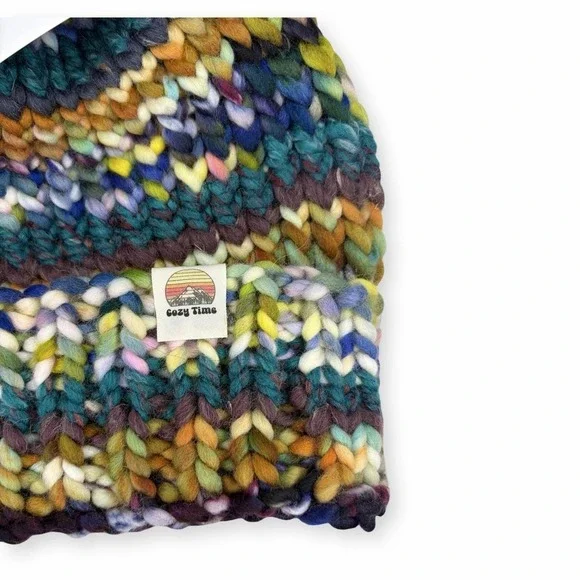 Retro 70s Inspired Handmade OOAK Hand Dyed Merino Grandma Core Cozy - Picture 3 of 4